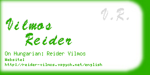 vilmos reider business card